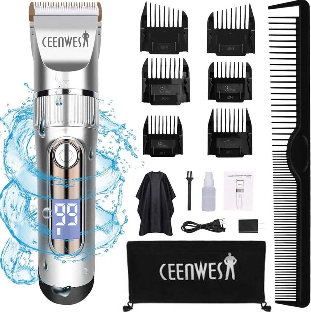 Ceenwes Professional Cordless Hair Clippers (6-in-1 groom kit)